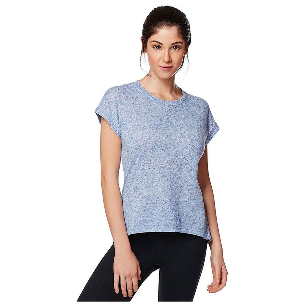 NWT SHAPE activewear Reef Braid cross cut back short sleeve Tee sz m